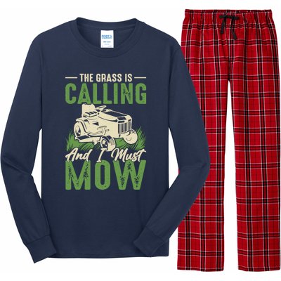 The Grass Is Calling And I Must Mow Long Sleeve Pajama Set