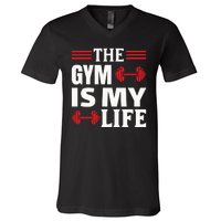 The Gym Is My Life V-Neck T-Shirt