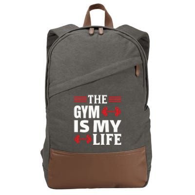 The Gym Is My Life Cotton Canvas Backpack