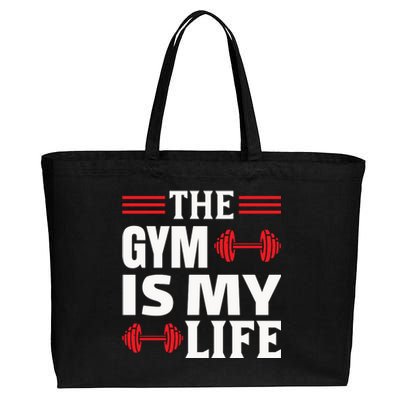 The Gym Is My Life Cotton Canvas Jumbo Tote