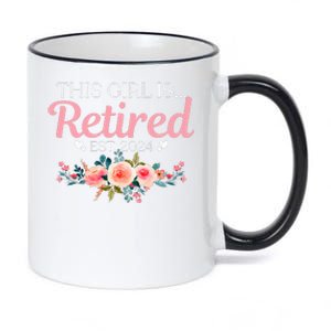 This Girl Is Retired Est. 2024 11oz Black Color Changing Mug