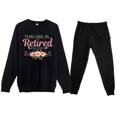 This Girl Is Retired Est. 2024 Premium Crewneck Sweatsuit Set