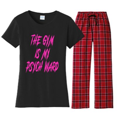 They Gym Is My Ward Funny Cute Psych Joke Fitness Workout Women's Flannel Pajama Set