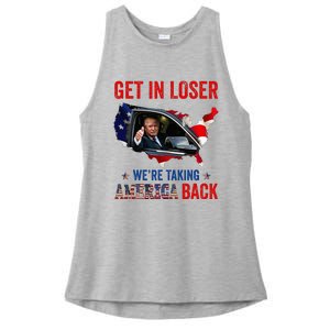 Trump Get In Loser WeRe Taking America Back Republican Ladies PosiCharge Tri-Blend Wicking Tank