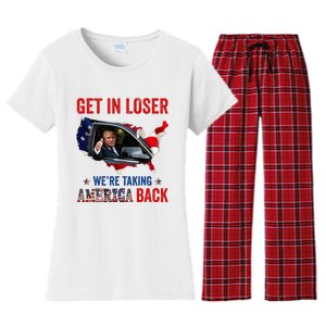 Trump Get In Loser WeRe Taking America Back Republican Women's Flannel Pajama Set