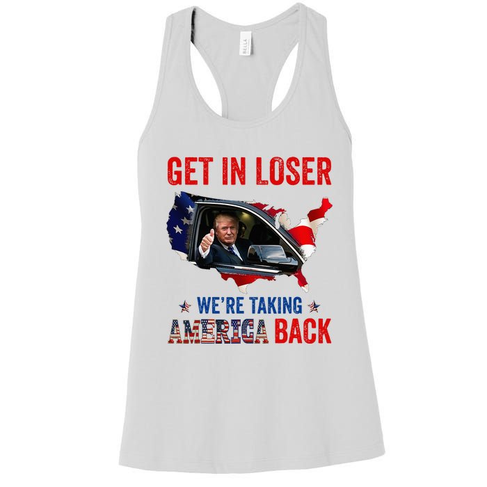 Trump Get In Loser WeRe Taking America Back Republican Women's Racerback Tank