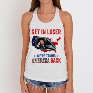 Trump Get In Loser WeRe Taking America Back Republican Women's Knotted Racerback Tank