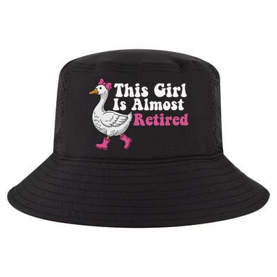 This Girl Is Almost Retired Retiring Soon Retirement Retro Cool Comfort Performance Bucket Hat