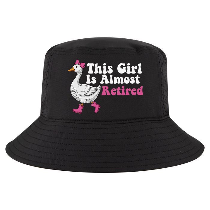This Girl Is Almost Retired Retiring Soon Retirement Retro Cool Comfort Performance Bucket Hat