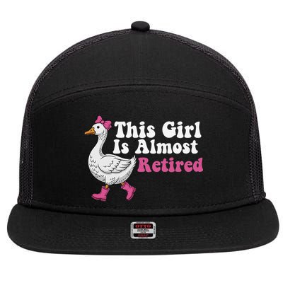 This Girl Is Almost Retired Retiring Soon Retirement Retro 7 Panel Mesh Trucker Snapback Hat