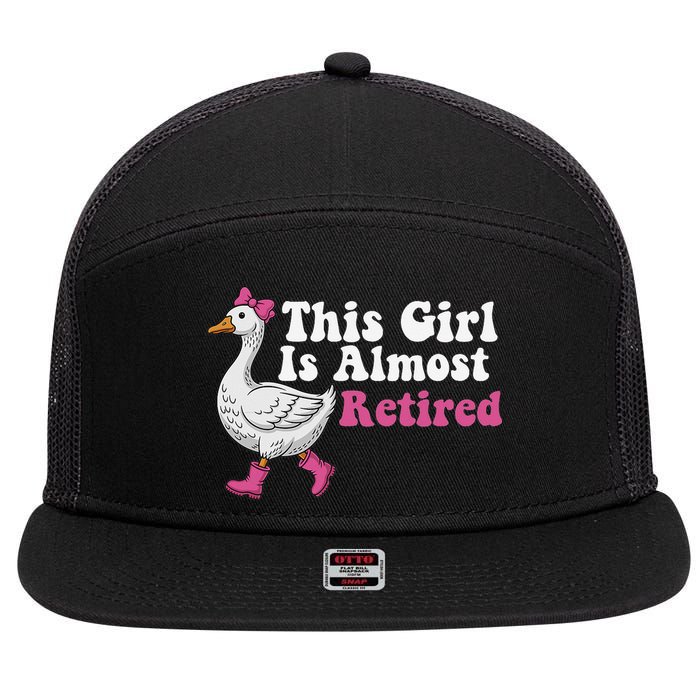This Girl Is Almost Retired Retiring Soon Retirement Retro 7 Panel Mesh Trucker Snapback Hat