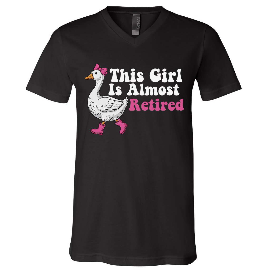 This Girl Is Almost Retired Retiring Soon Retirement Retro V-Neck T-Shirt