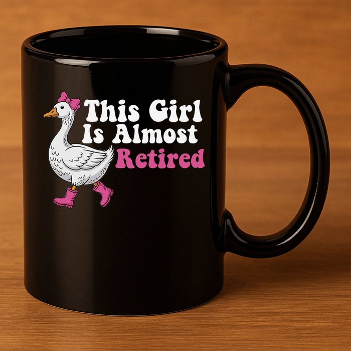 This Girl Is Almost Retired Retiring Soon Retirement Retro 11oz C Handle Ceramic Mug