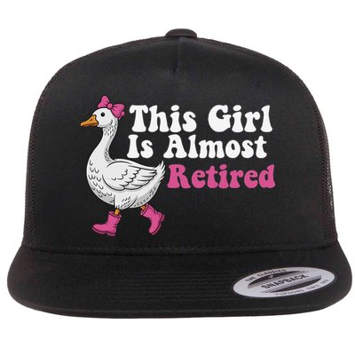 This Girl Is Almost Retired Retiring Soon Retirement Retro Flat Bill Trucker Hat