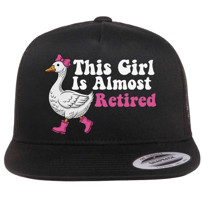 This Girl Is Almost Retired Retiring Soon Retirement Retro Flat Bill Trucker Hat