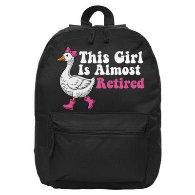 This Girl Is Almost Retired Retiring Soon Retirement Retro 16 in Basic Backpack