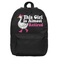 This Girl Is Almost Retired Retiring Soon Retirement Retro 16 in Basic Backpack