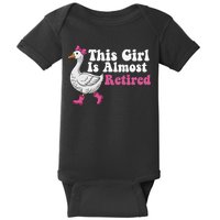 This Girl Is Almost Retired Retiring Soon Retirement Retro Baby Bodysuit