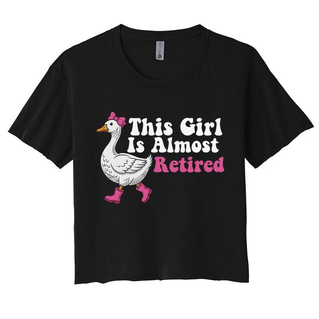 This Girl Is Almost Retired Retiring Soon Retirement Retro Women's Crop Top Tee
