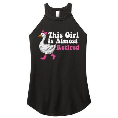 This Girl Is Almost Retired Retiring Soon Retirement Retro Women's Perfect Tri Rocker Tank
