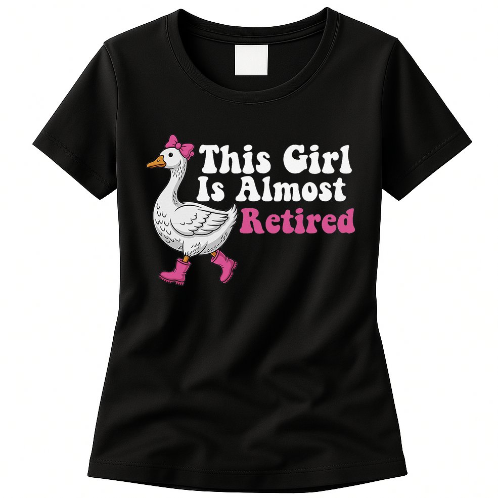This Girl Is Almost Retired Retiring Soon Retirement Retro Womens T-Shirt