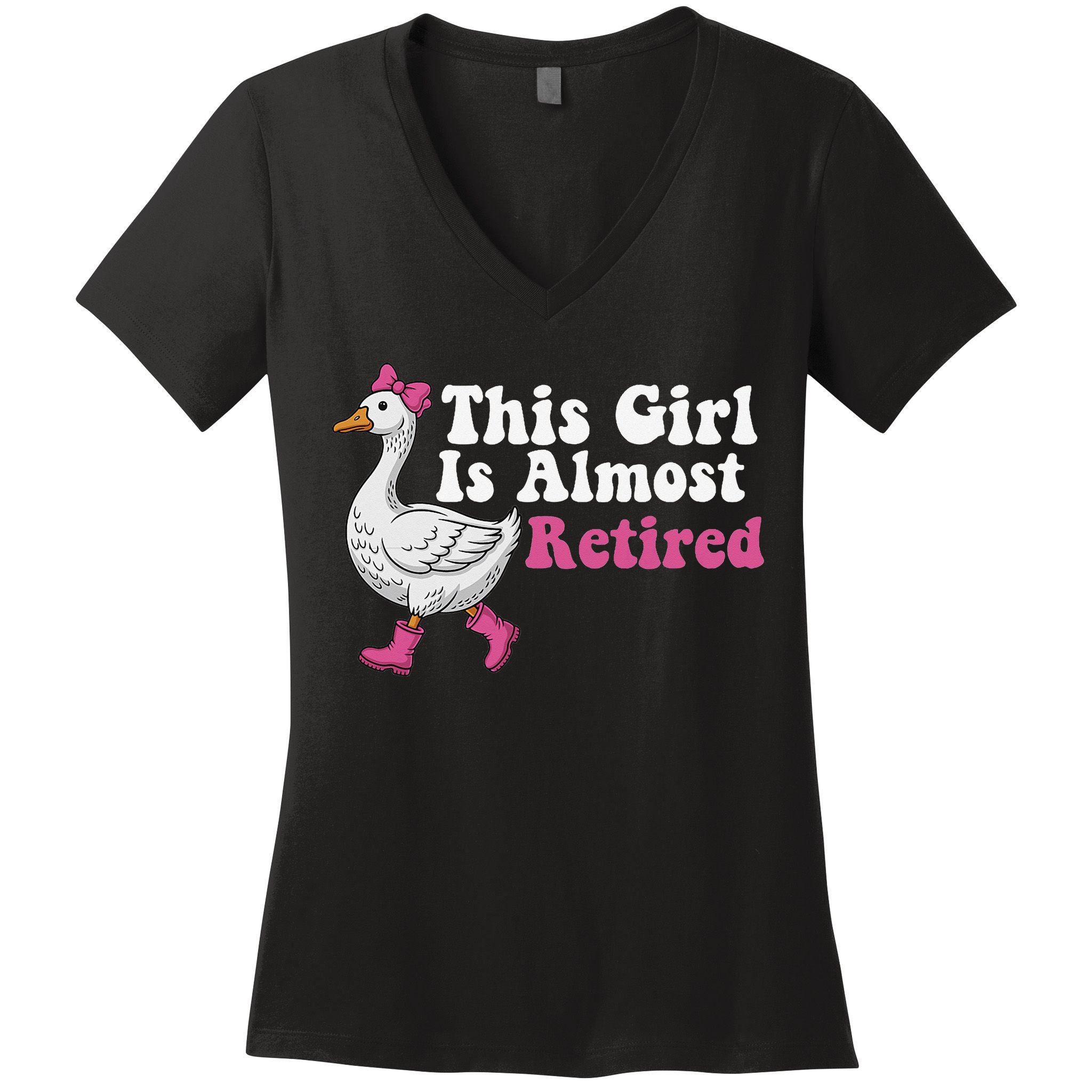 This Girl Is Almost Retired Retiring Soon Retirement Retro Women's V-Neck T-Shirt