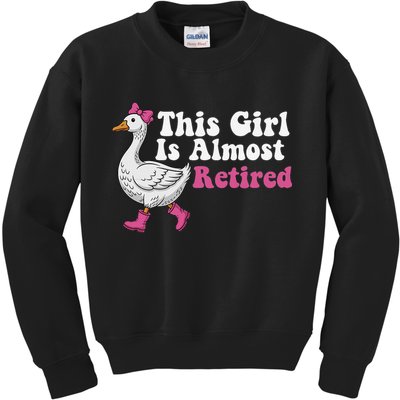 This Girl Is Almost Retired Retiring Soon Retirement Retro Kids Sweatshirt