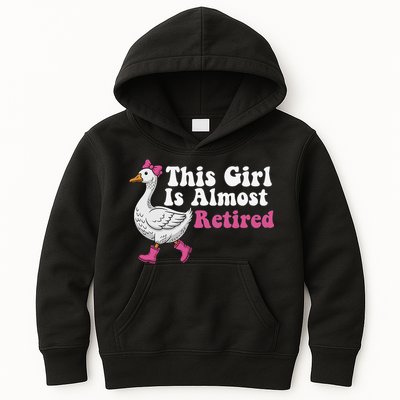 This Girl Is Almost Retired Retiring Soon Retirement Retro Kids Hoodie