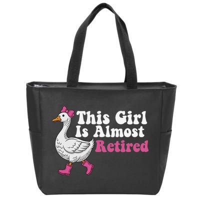 This Girl Is Almost Retired Retiring Soon Retirement Retro Zip Tote Bag