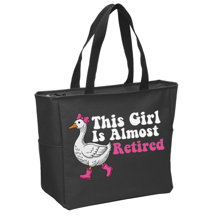 This Girl Is Almost Retired Retiring Soon Retirement Retro Zip Tote Bag