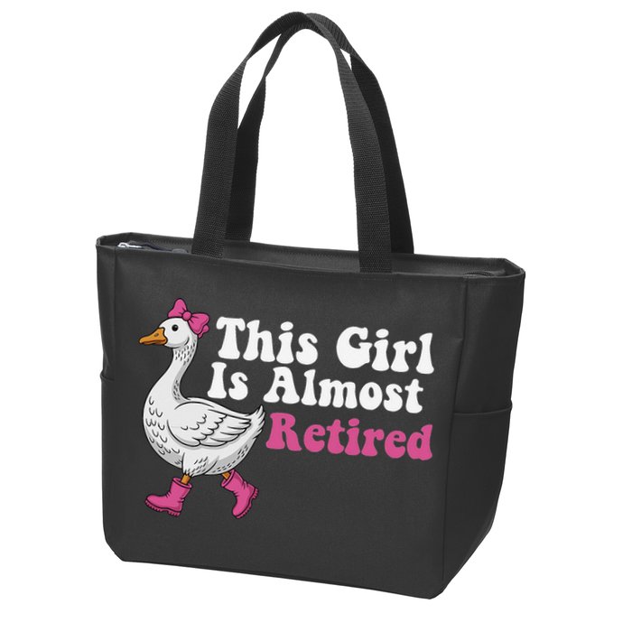 This Girl Is Almost Retired Retiring Soon Retirement Retro Zip Tote Bag