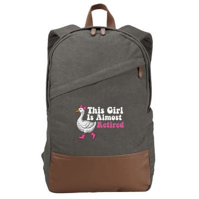 This Girl Is Almost Retired Retiring Soon Retirement Retro Cotton Canvas Backpack