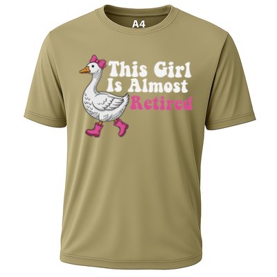 This Girl Is Almost Retired Retiring Soon Retirement Retro Cooling Performance Crew T-Shirt