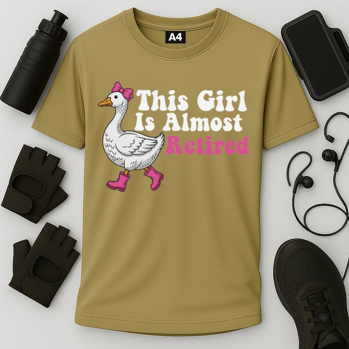 This Girl Is Almost Retired Retiring Soon Retirement Retro Cooling Performance Crew T-Shirt