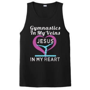 Top Gymnastics In My Veins Jesus In My Heart Gift PosiCharge Competitor Tank