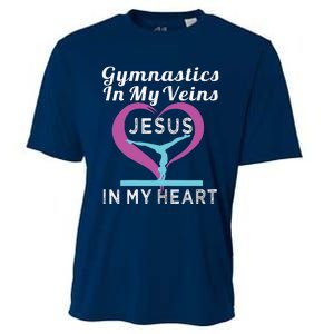 Top Gymnastics In My Veins Jesus In My Heart Gift Cooling Performance Crew T-Shirt