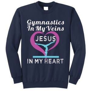 Top Gymnastics In My Veins Jesus In My Heart Gift Sweatshirt