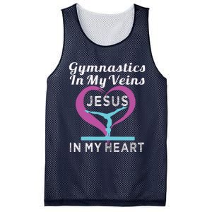 Top Gymnastics In My Veins Jesus In My Heart Gift Mesh Reversible Basketball Jersey Tank