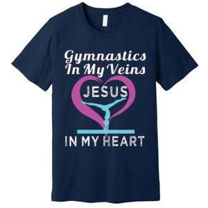 Top Gymnastics In My Veins Jesus In My Heart Gift Premium T-Shirt