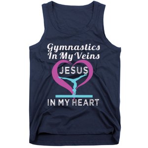 Top Gymnastics In My Veins Jesus In My Heart Gift Tank Top