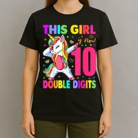 This Girl Is Now 10 Double Digits Shirt 10th birthday Gift T-Shirt