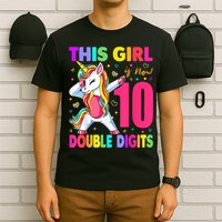 This Girl Is Now 10 Double Digits Shirt 10th birthday Gift T-Shirt