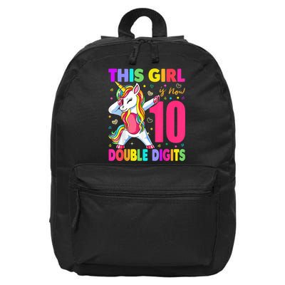 This Girl Is Now 10 Double Digits Shirt 10th birthday Gift 16 in Basic Backpack