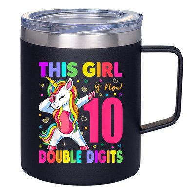 This Girl Is Now 10 Double Digits Shirt 10th birthday Gift 12oz Stainless Steel Coffee Mug