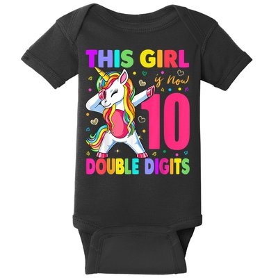 This Girl Is Now 10 Double Digits Shirt 10th birthday Gift Baby Bodysuit