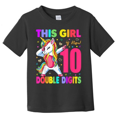 This Girl Is Now 10 Double Digits Shirt 10th birthday Gift Toddler T-Shirt