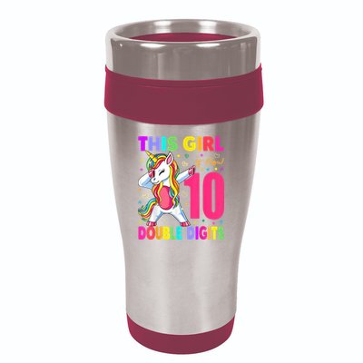 This Girl Is Now 10 Double Digits Shirt 10th birthday Gift 16oz Travel Tumbler
