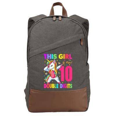 This Girl Is Now 10 Double Digits Shirt 10th birthday Gift Cotton Canvas Backpack