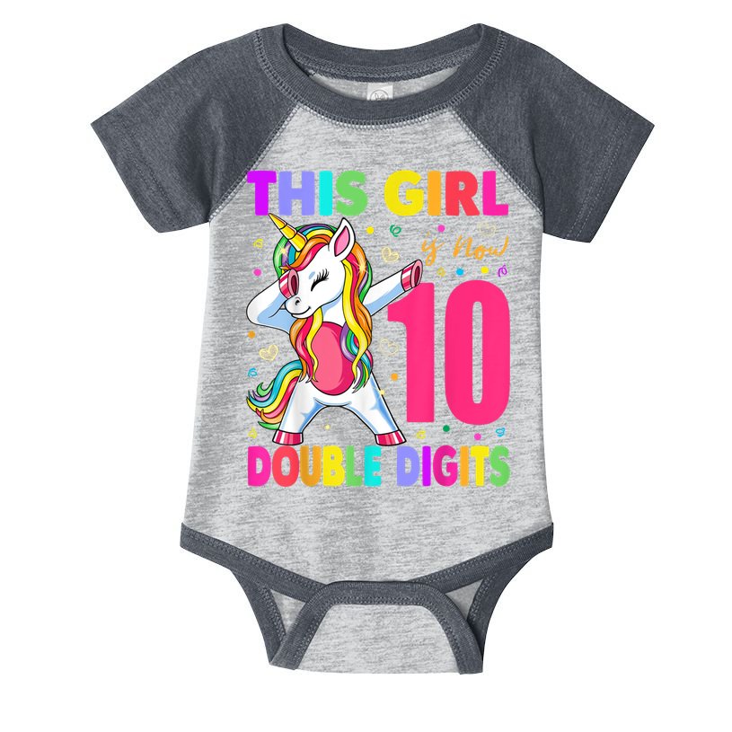 This Girl Is Now 10 Double Digits Shirt 10th birthday Gift Infant Baby Jersey Bodysuit