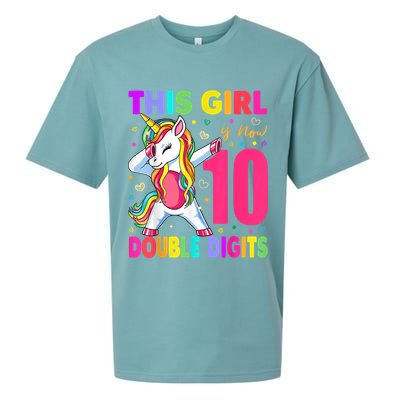 This Girl Is Now 10 Double Digits Shirt 10th birthday Gift Sueded Cloud Jersey T-Shirt